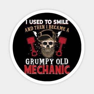 I Becamem A Grumpy Old Mechanic Magnet